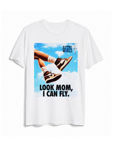 Travis Scott Mom I Can Fly Jordan 1 T Shirt - White tee