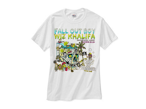 Wiz Khalifa x Fall Out Boy Tour white tee